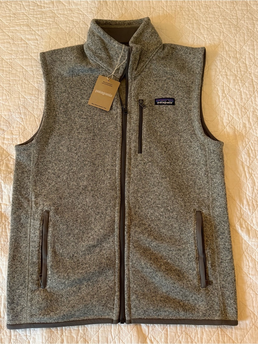 Patagonia Heather Gray Zip-Up Fleece Vest
